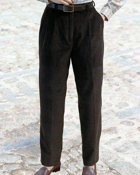Corduroy Trousers  Ladies - Chocolate