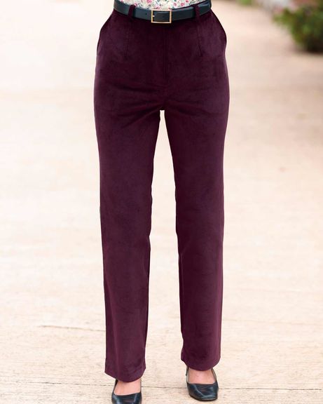 Needlecord Trousers  Ladies - Aubergine