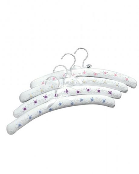 Set of 4 Padded Rose Embroidered Coat Hangers