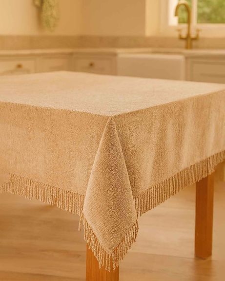 Chenille Tablecloth - Cream