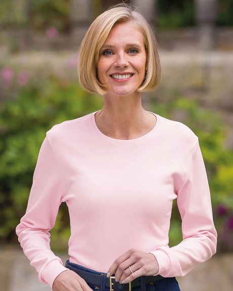 Pure Cotton Crew Neck - Pale Pink