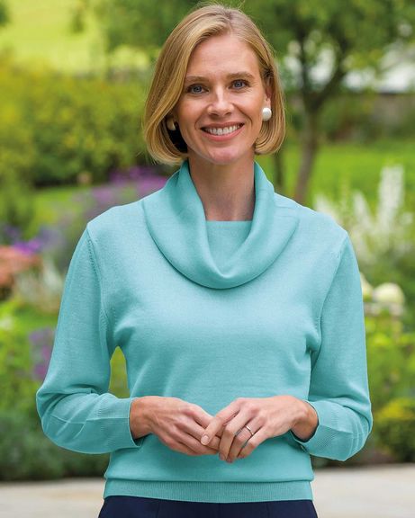 Merino Wool Cowl Neck Jumper