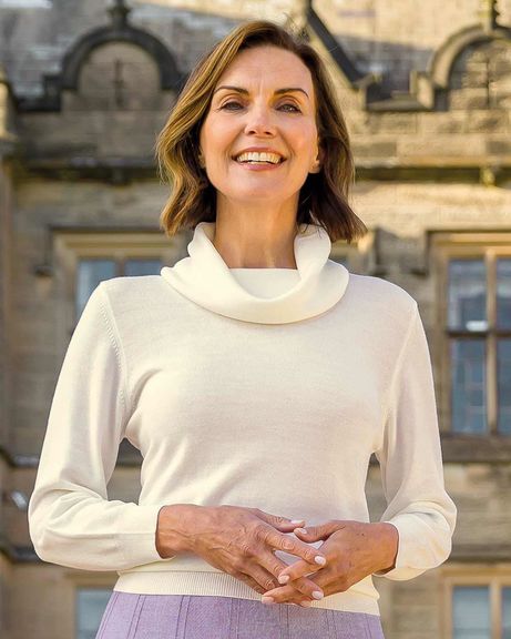 Merino Wool Cowl Neck Jumper