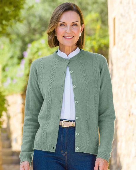 Lambswool Cable Cardigan
