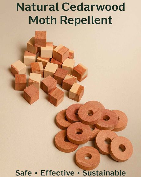 Moth Repellent Cedar Wood Cubes and Rings