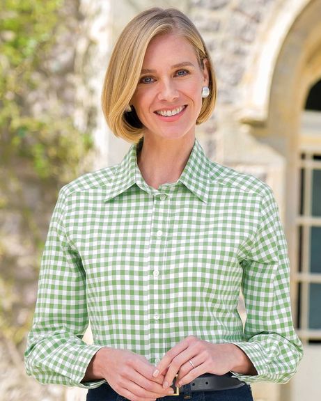 Belinda Checked Pure Cotton Blouse 