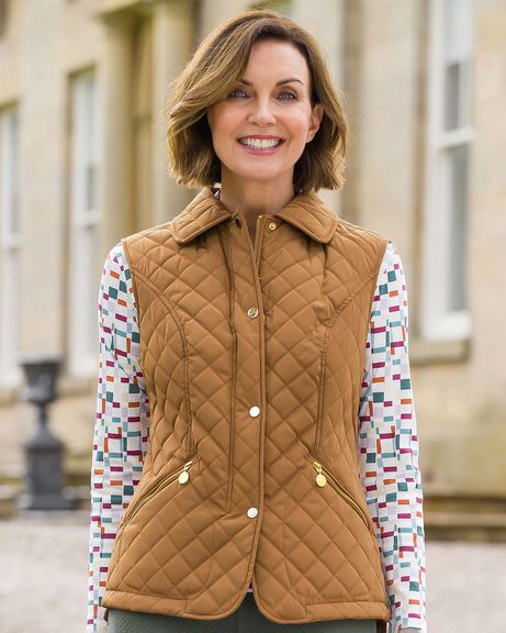 Quilted Gilet - Gold