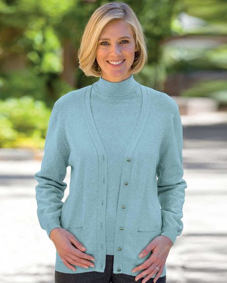 Cotton/Cashmere Duck Egg Cardigan