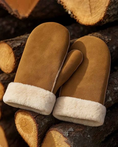 Sheepskin Mitts - Tan