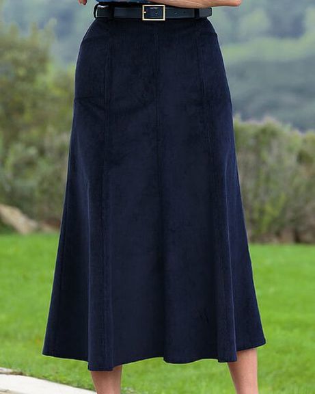 Needlecord Skirt - Navy