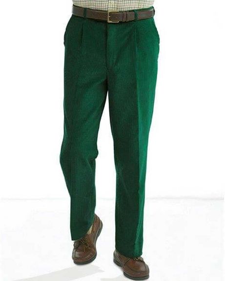 Bottle Green Corduroy Trousers  Mens