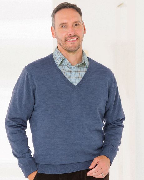 Merino Wool V Neck  Jumper