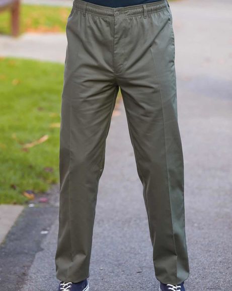 Mens Casual Drawstring Trousers with button and fly fastening
