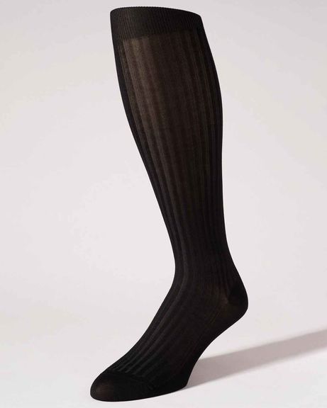 Pantherella Stretch Cotton Knee Socks - Black