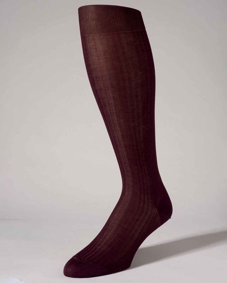 Pantherella Pure Cotton Knee Socks - Berry