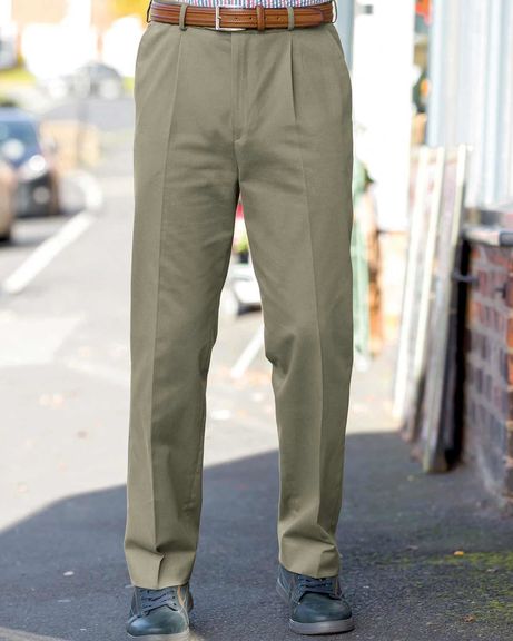 Cotton Chino Trousers  - Olive
