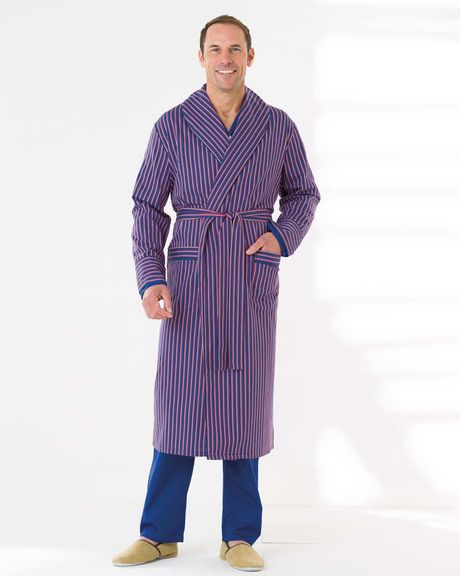 Striped Cotton Dressing Gown