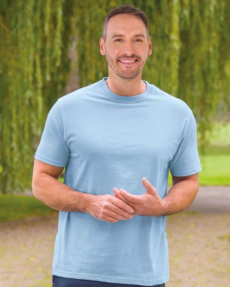 Crew Neck T Shirt - Sky Blue