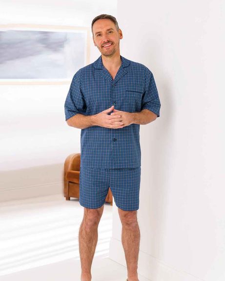 Short Pyjamas - Navy Check