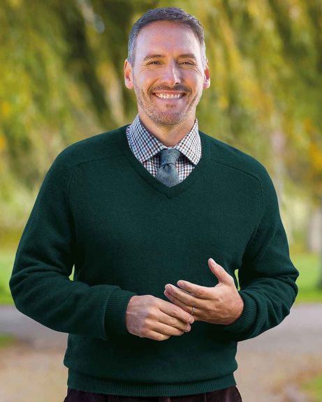 Lambswool V Neck Jumper