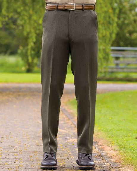 Expandaband Cavalry Twill Trousers  - Brown