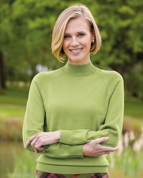 Merino Wool Kiwi Turtle Neck Jumper