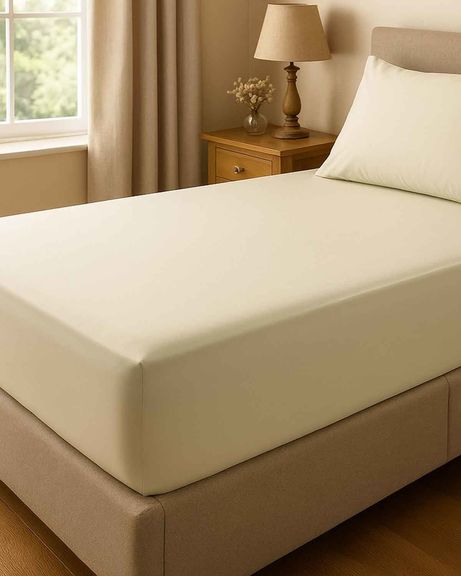 Easycare Polycotton Extra Deep Fitted Sheets - Ivory