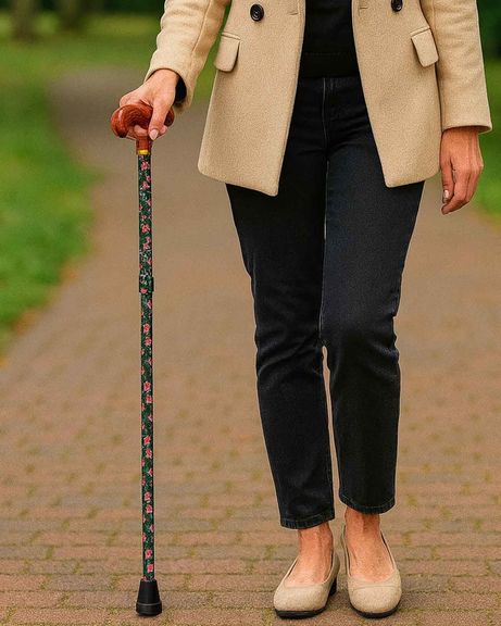 Floral Folding Walking Stick