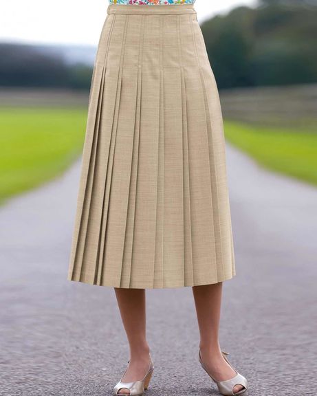 Sandown Stone Pleated Skirt