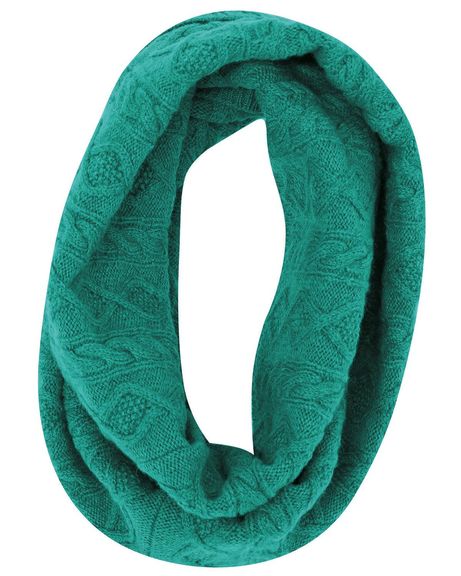 Cable Lambswool Snood  - Soft Green