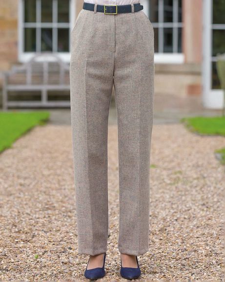 Corfu Ladies Pure Shetland Wool Tweed Trousers