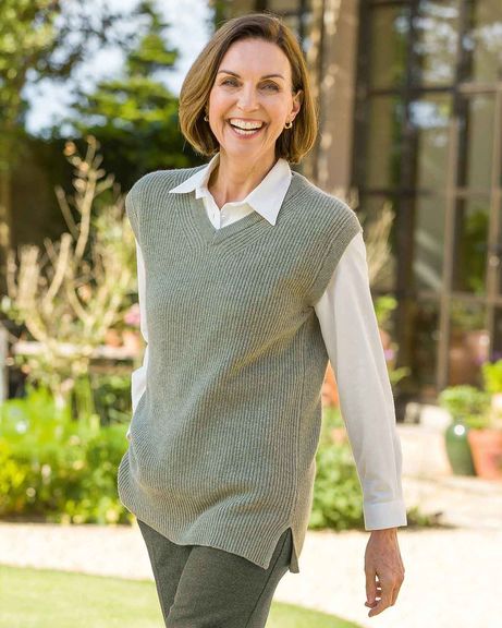 Ingrid V Neck Lambswool Tunic Slipover