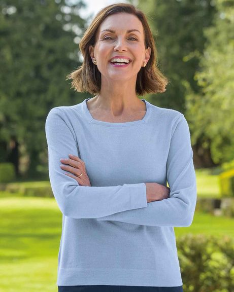 Merino Wool Tessa Square Neck Jumper