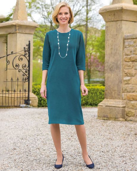 Yvette Wool Blend Pull On 3/4 Sleeve Dress