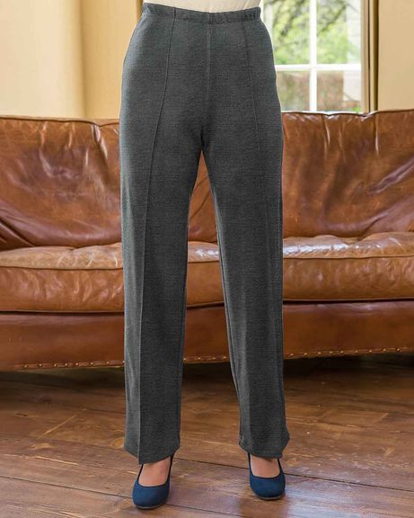 Isla Wool Blend Pull On Trousers - Charcoal