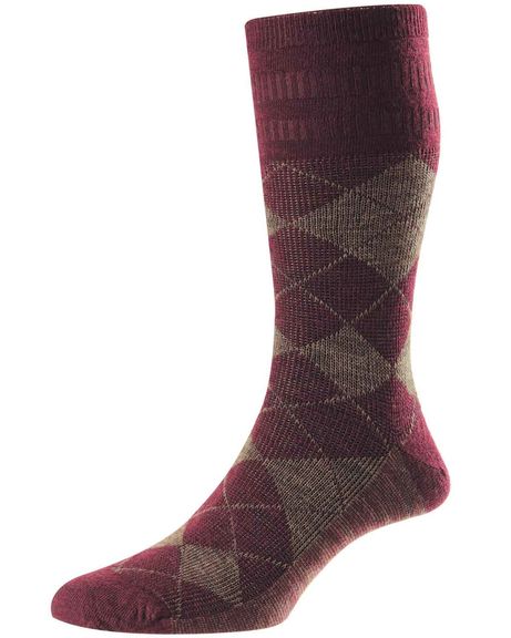 Mens Argyle Wool Softop Sock