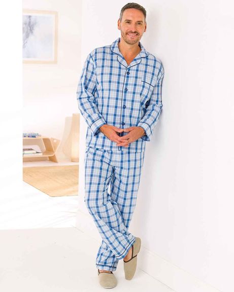 Mens Long Sleeve Checked Pyjamas