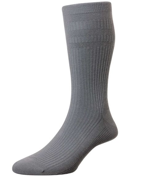 Mens Cotton Rich Soft Top Sock - Mid Grey