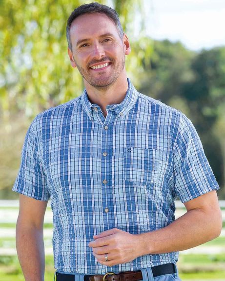 Bolton Mens Short Sleeve Seersucker Checked Shirt 