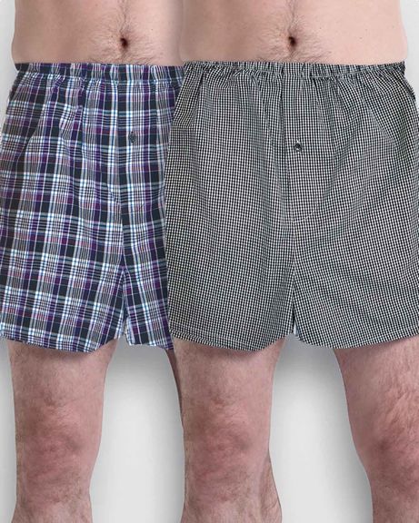 Mens Pure Cotton Boxer Shorts - Black