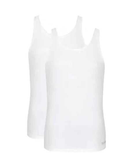 Mens Sloggi Tank Top 2 Pack - White