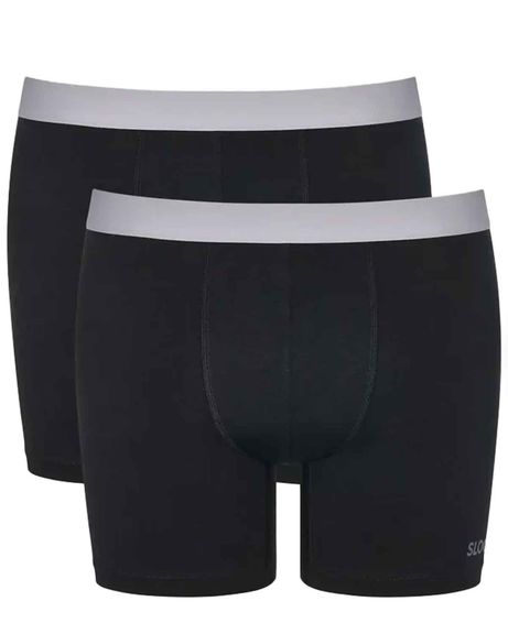 Mens Sloggi Boxer Shorts 2 Pair Pack - Black