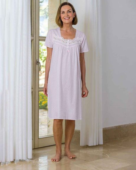 Slenderella Ines Short Sleeve Cotton Nightdress
