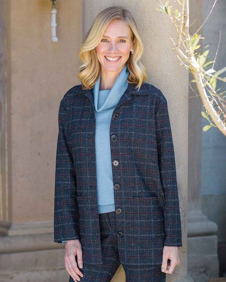 Hadley Checked Poly Mix Jacket