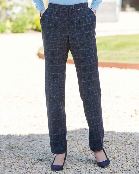 Hadley Checked Poly Mix Pull On Trousers