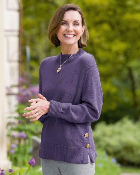 Ada Hyacinth Button Detail Turtle Neck Jumper