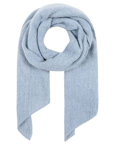 Madeline Pale Blue Wool Mix Asymmetric Scarf