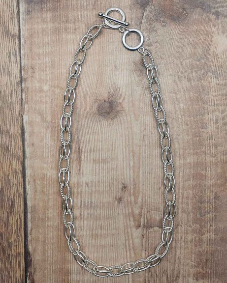 Alexia Silver Effect T-Bar Ladies Necklace