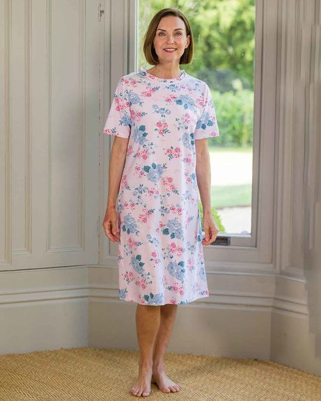 Phoebe Floral Pure Cotton Short Sleeve Nightdress