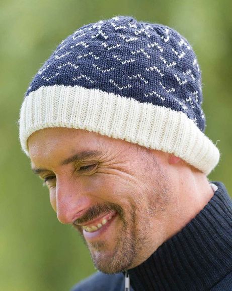Pure Wool Patterned Beanie Hat